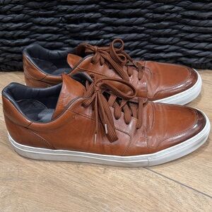 To Boot Men's Cognac Leather Low-Top Sneakers